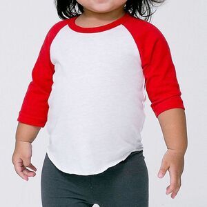 2 Pack American Apparel Infant Poly-Cotton 3/4-Sleeve T-Shirt NEW